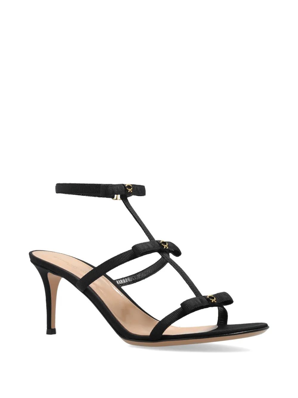 Gianvito Rossi Leren sandalen met strik Zwart
