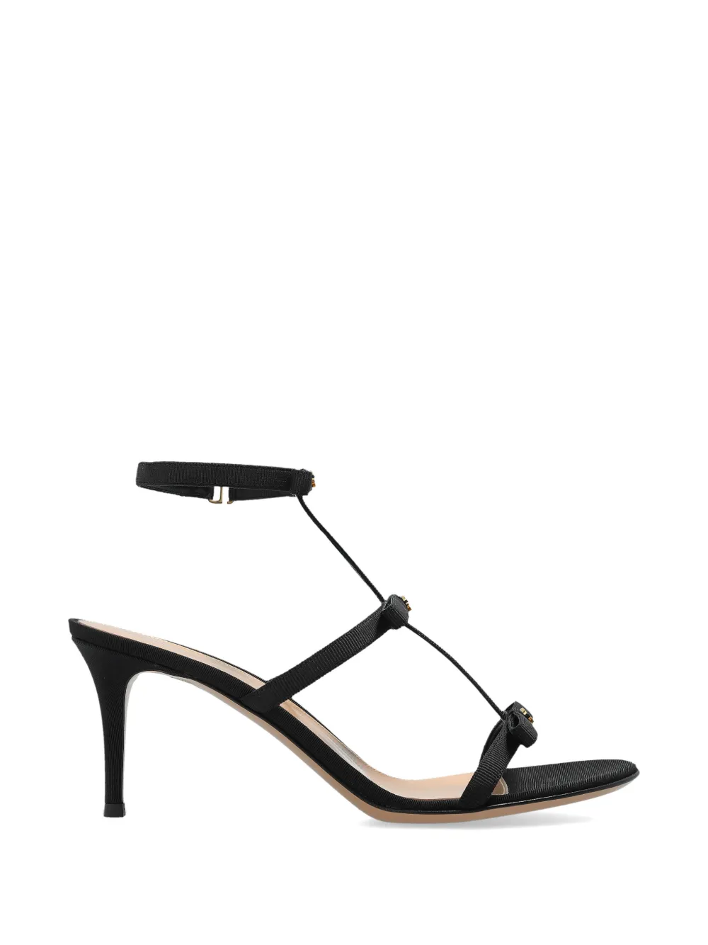 Gianvito Rossi Leren sandalen met strik Zwart
