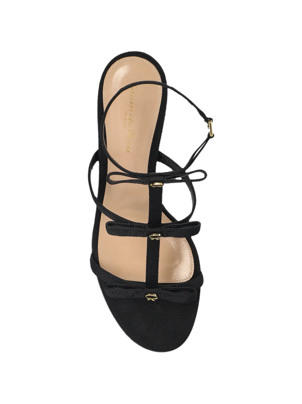 Gianvito Rossi Leren sandalen met strik Zwart