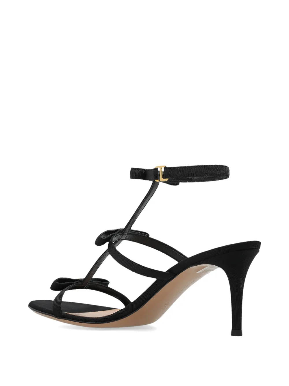 Gianvito Rossi Leren sandalen met strik Zwart