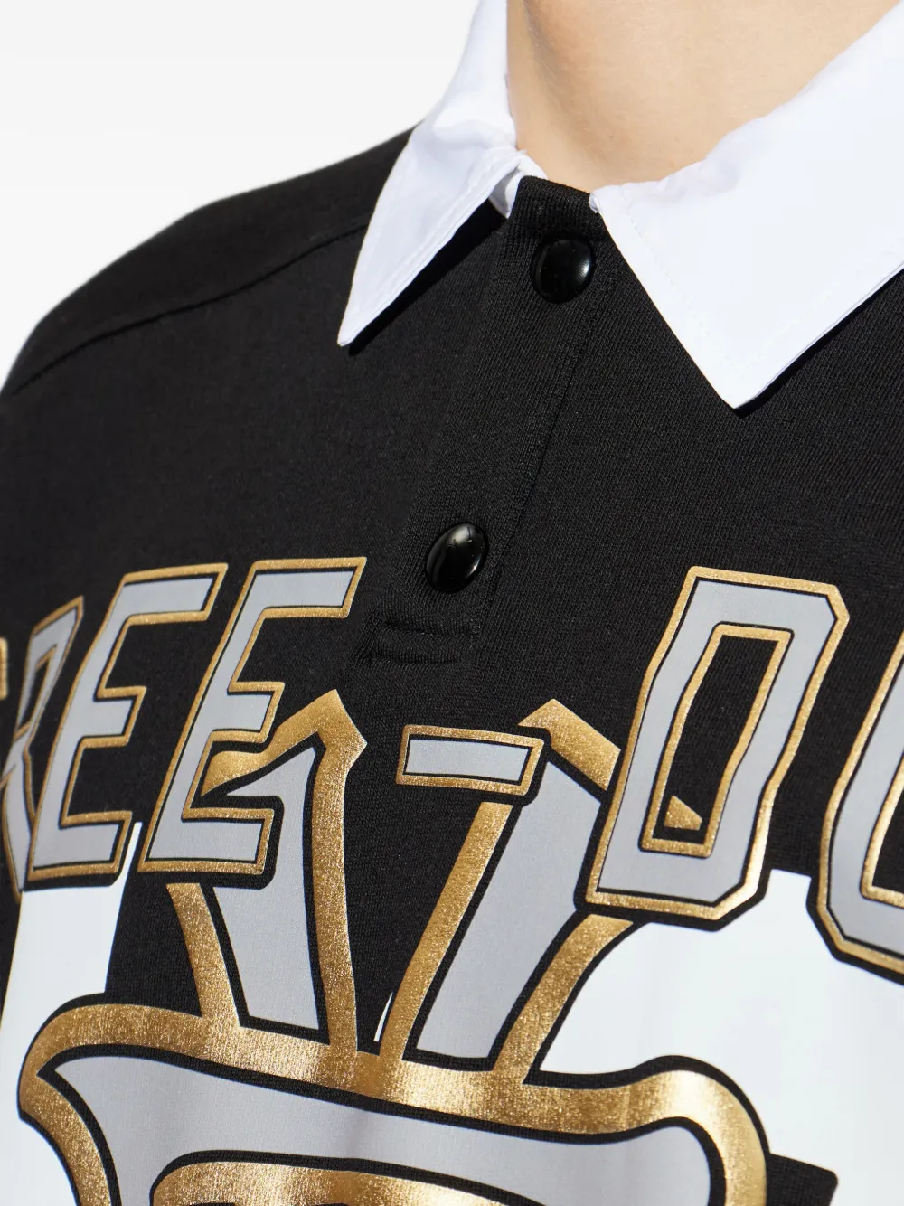 PDF Katoenen sweater met print Zwart