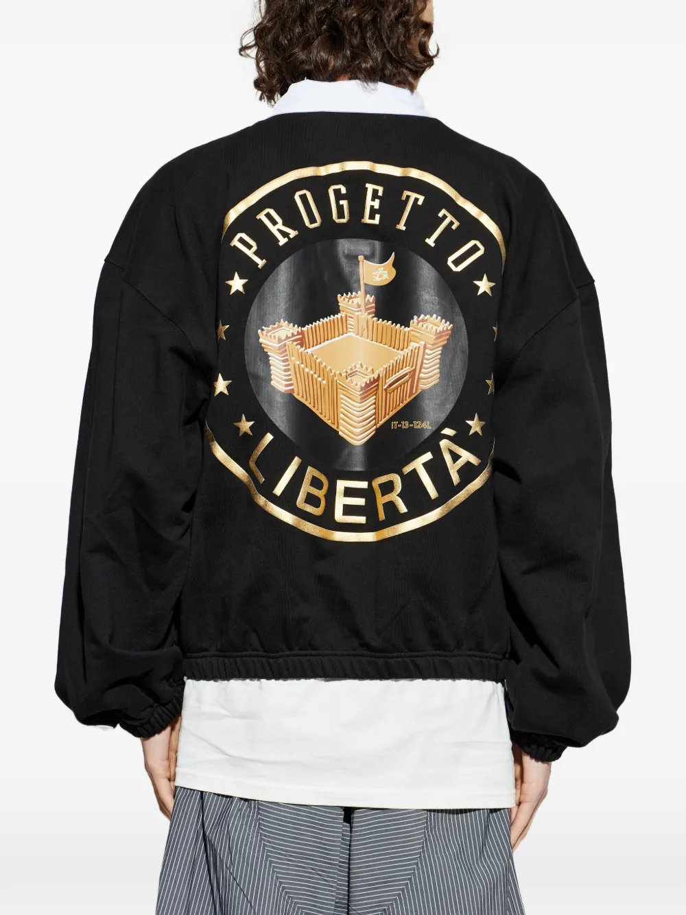 PDF Katoenen sweater met print Zwart