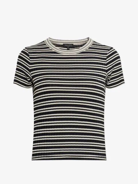 rag & bone تيشيرت مخطط بحياكة مضلعة