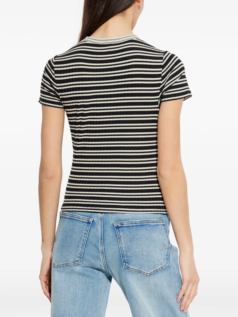 rag & bone Gestreept T-shirt Zwart