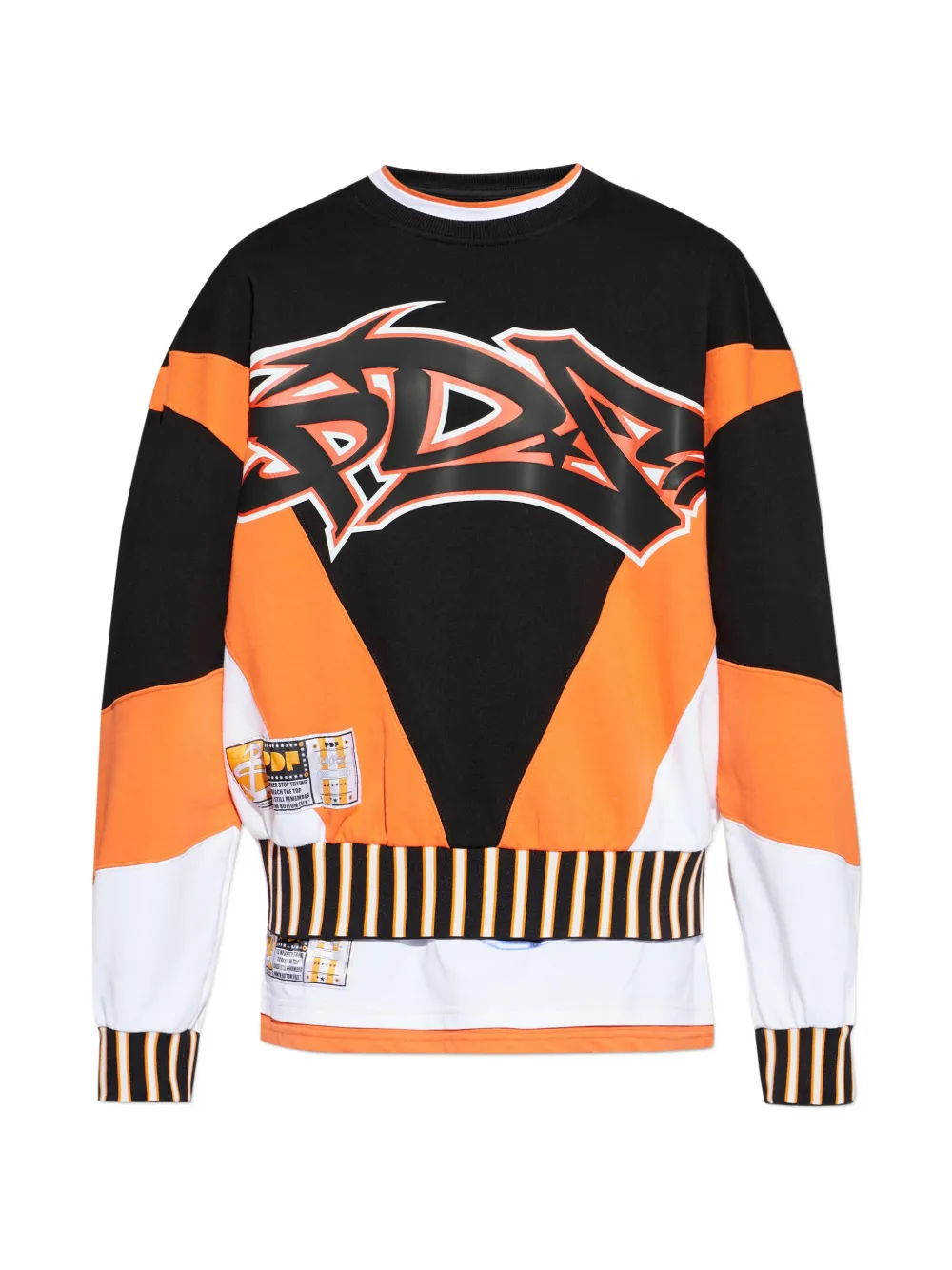 PDF striped graphic-print sweatshirt - Nero