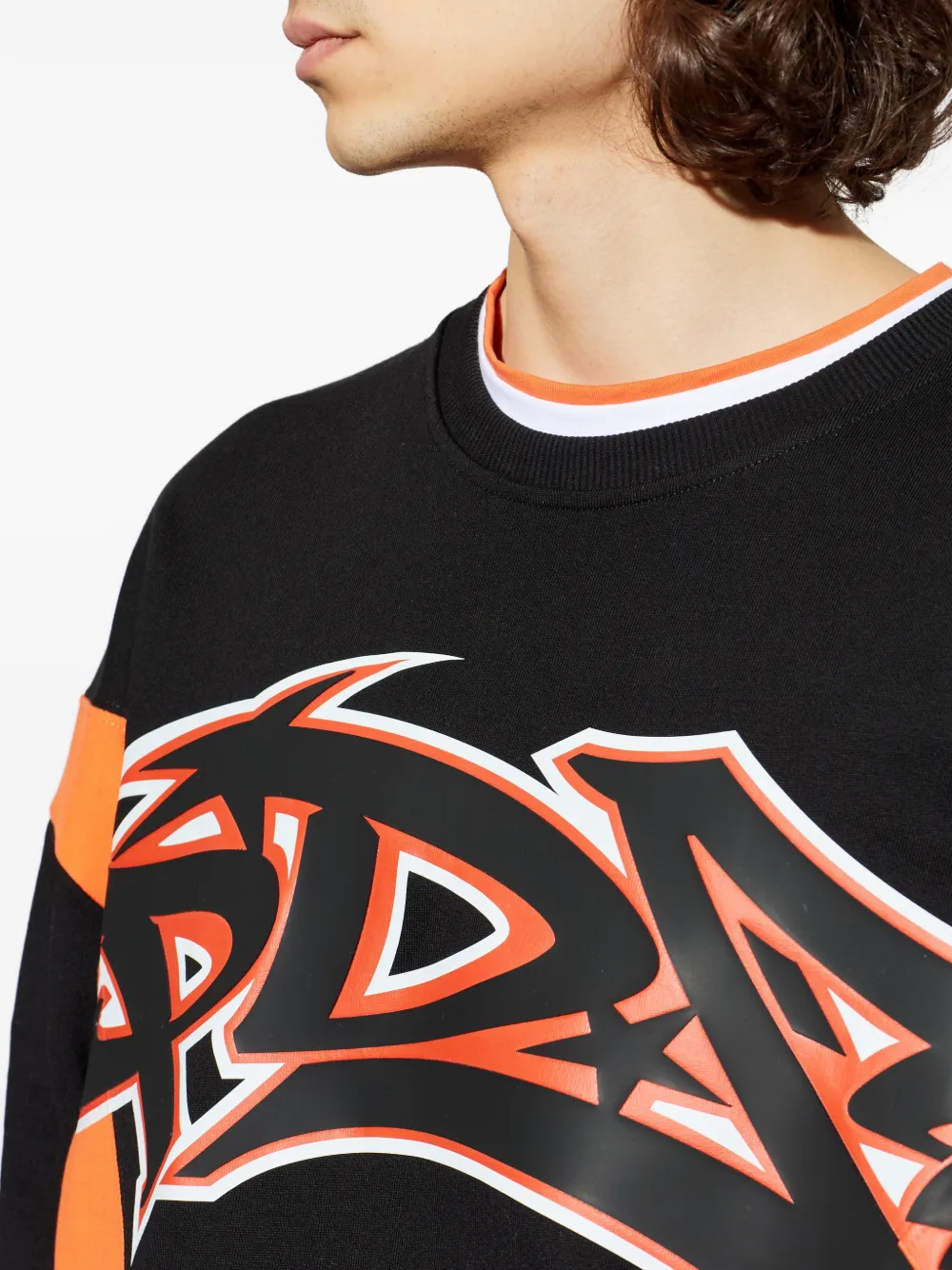 Striped Graphic-Print Sweatshirt