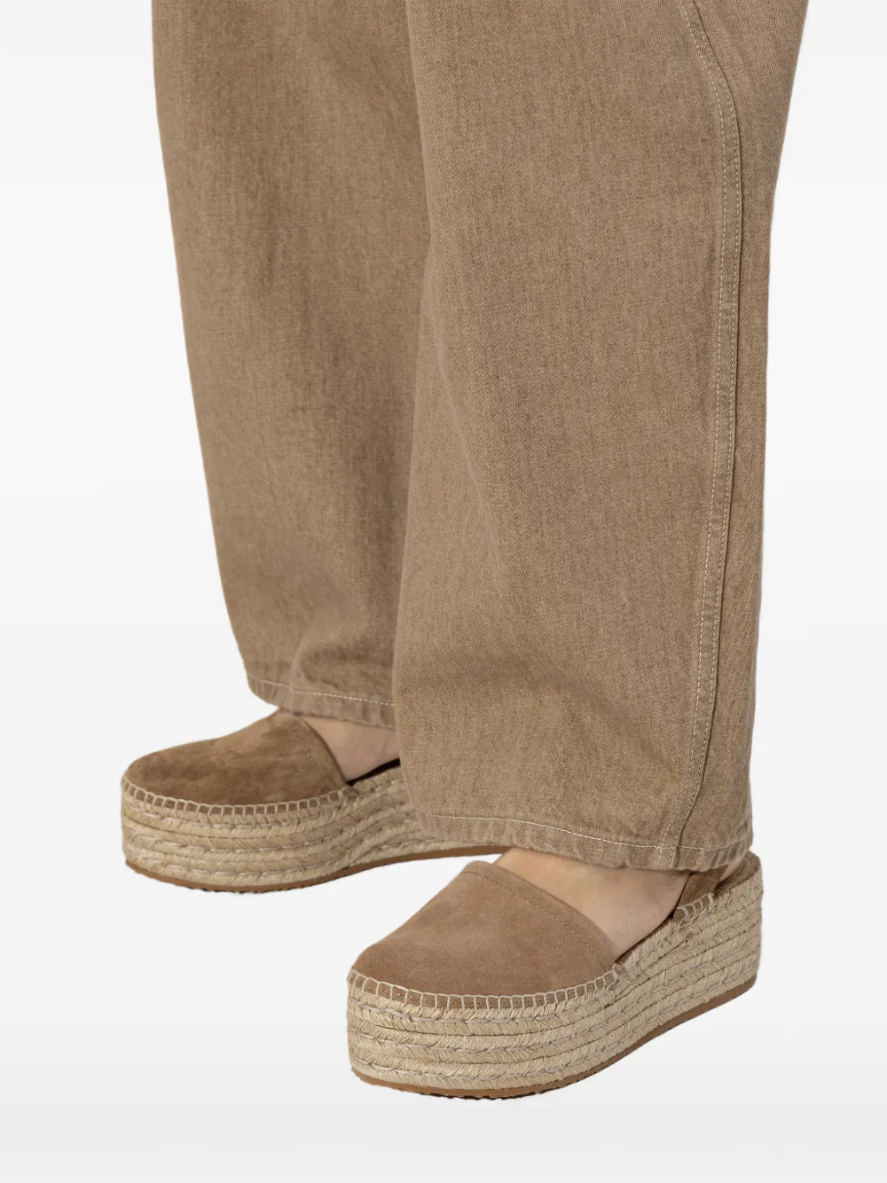 Gianvito Rossi round-toe platform espadrille Beige