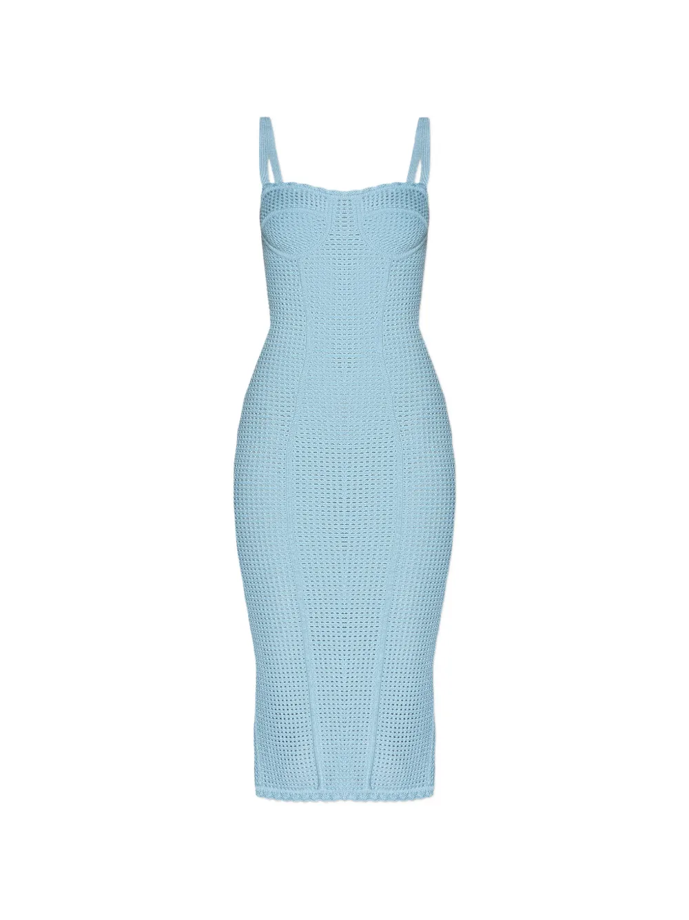 Dolce & Gabbana square-neck sleeveless midi dress - Blu