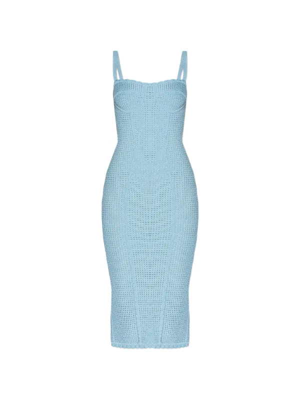 knit bustier dress Dolce & Gabbana Openwork | Blue Mini dress