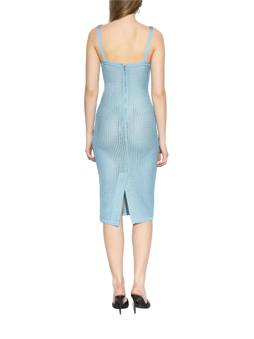 square-neck sleeveless midi dress