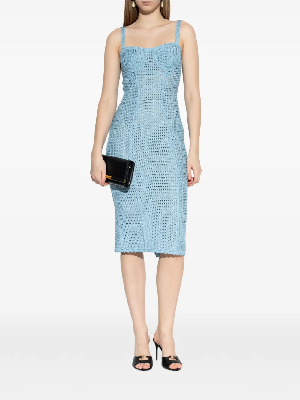 square-neck sleeveless midi dress