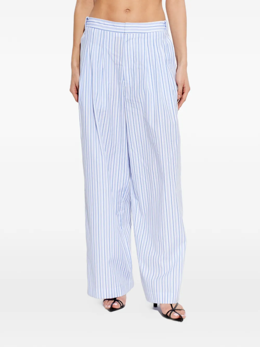 rag & bone striped-pleated trousers - Bianco