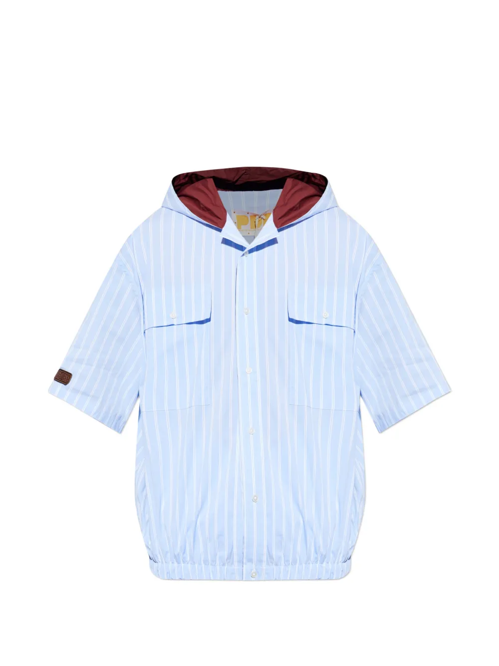 PDF striped hooded shirt - Blu