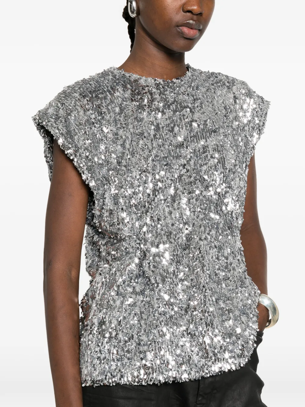 Coperni Top met pailletten Zilver