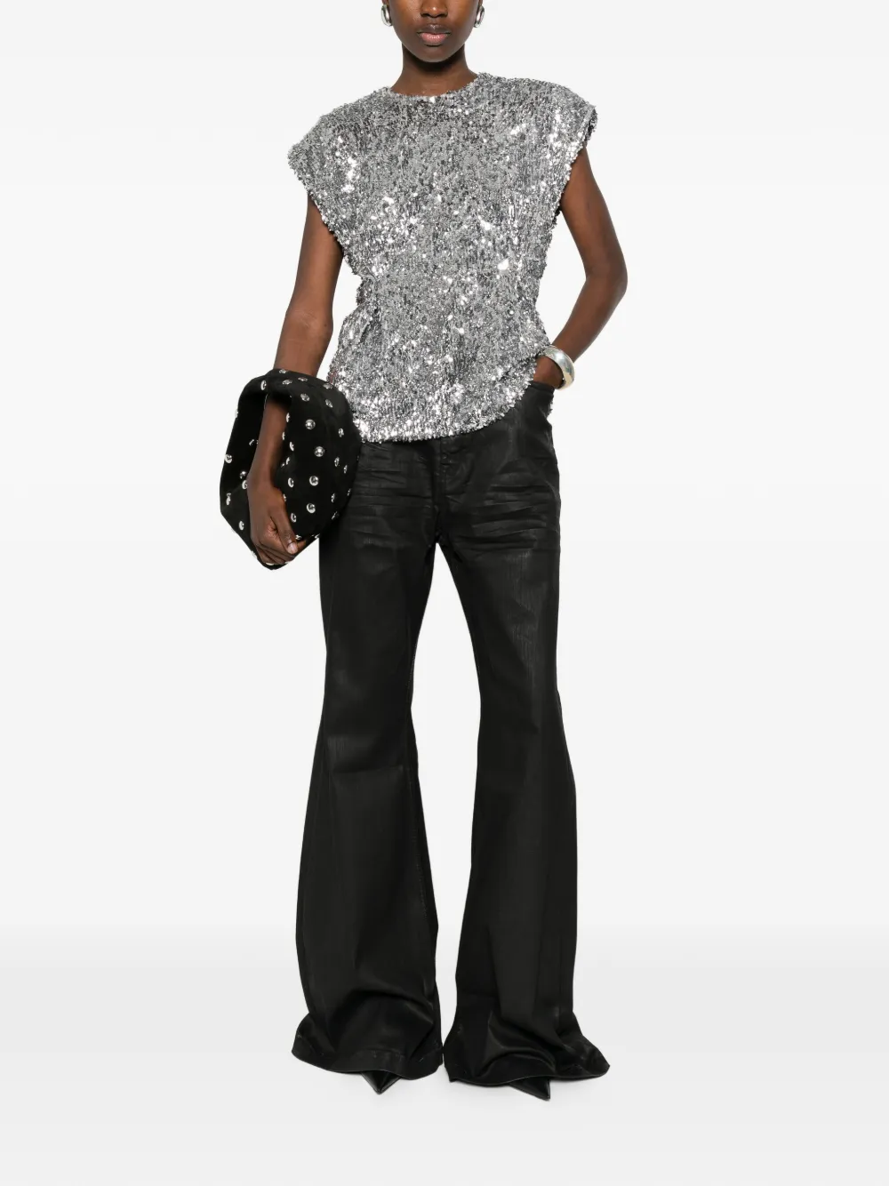  Coperni Sequined Top - Silver 