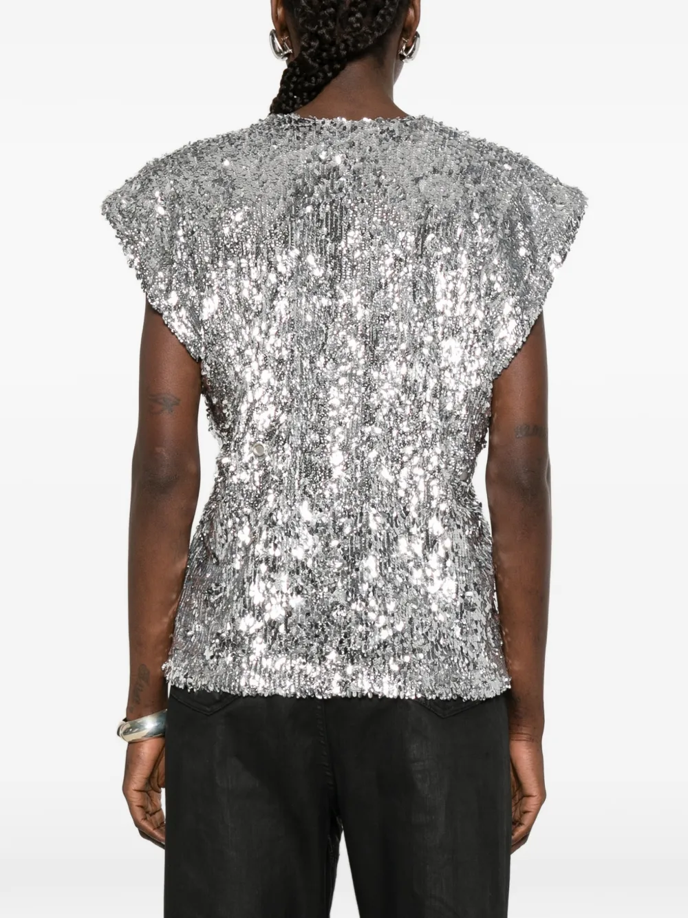 Coperni Top met pailletten Zilver