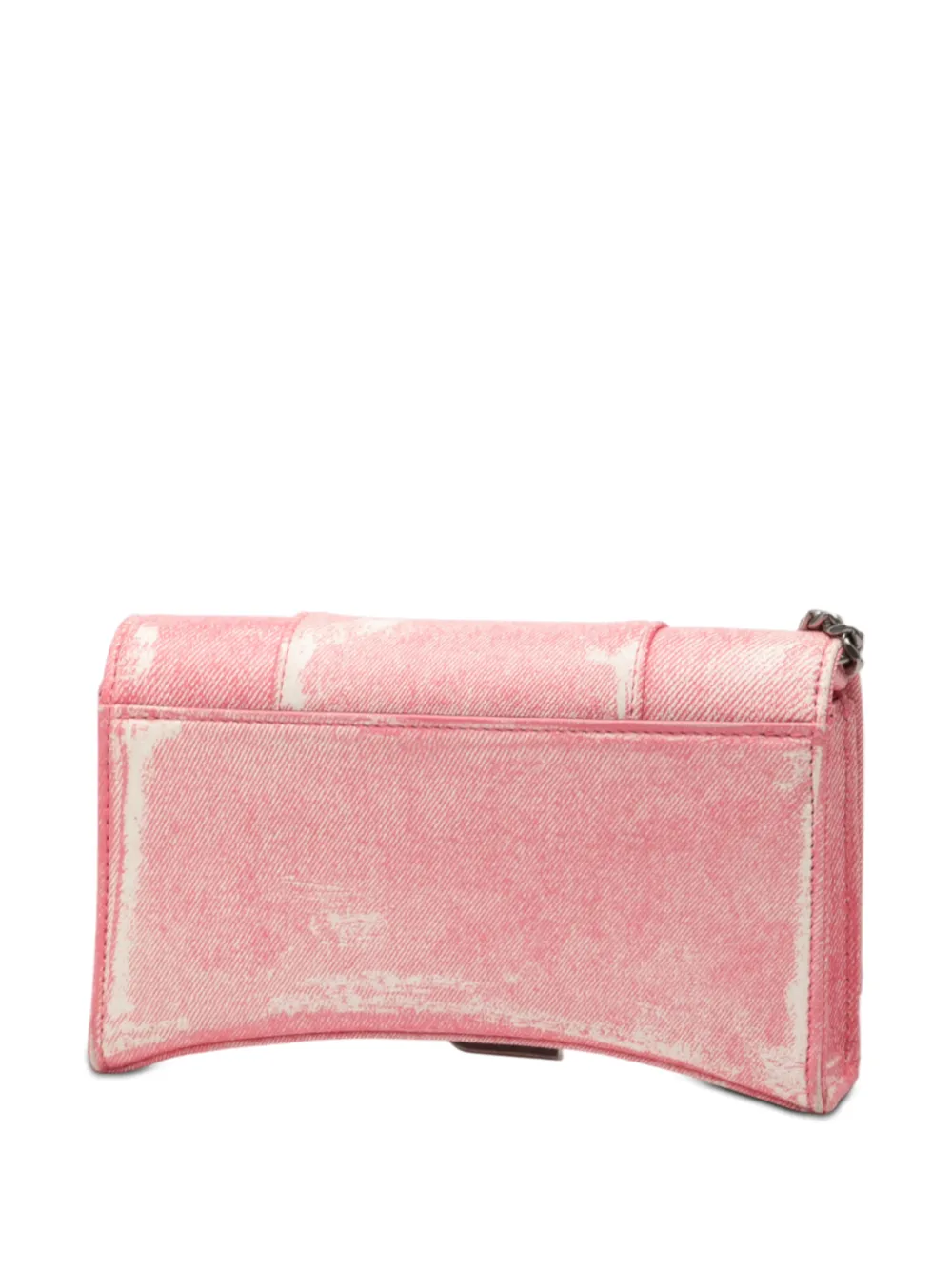  Balenciaga Pre-owned Sac à Bandoulière Nappa Denim Printed Hourglass Wallet On Chain (2005-2025) - Rose 