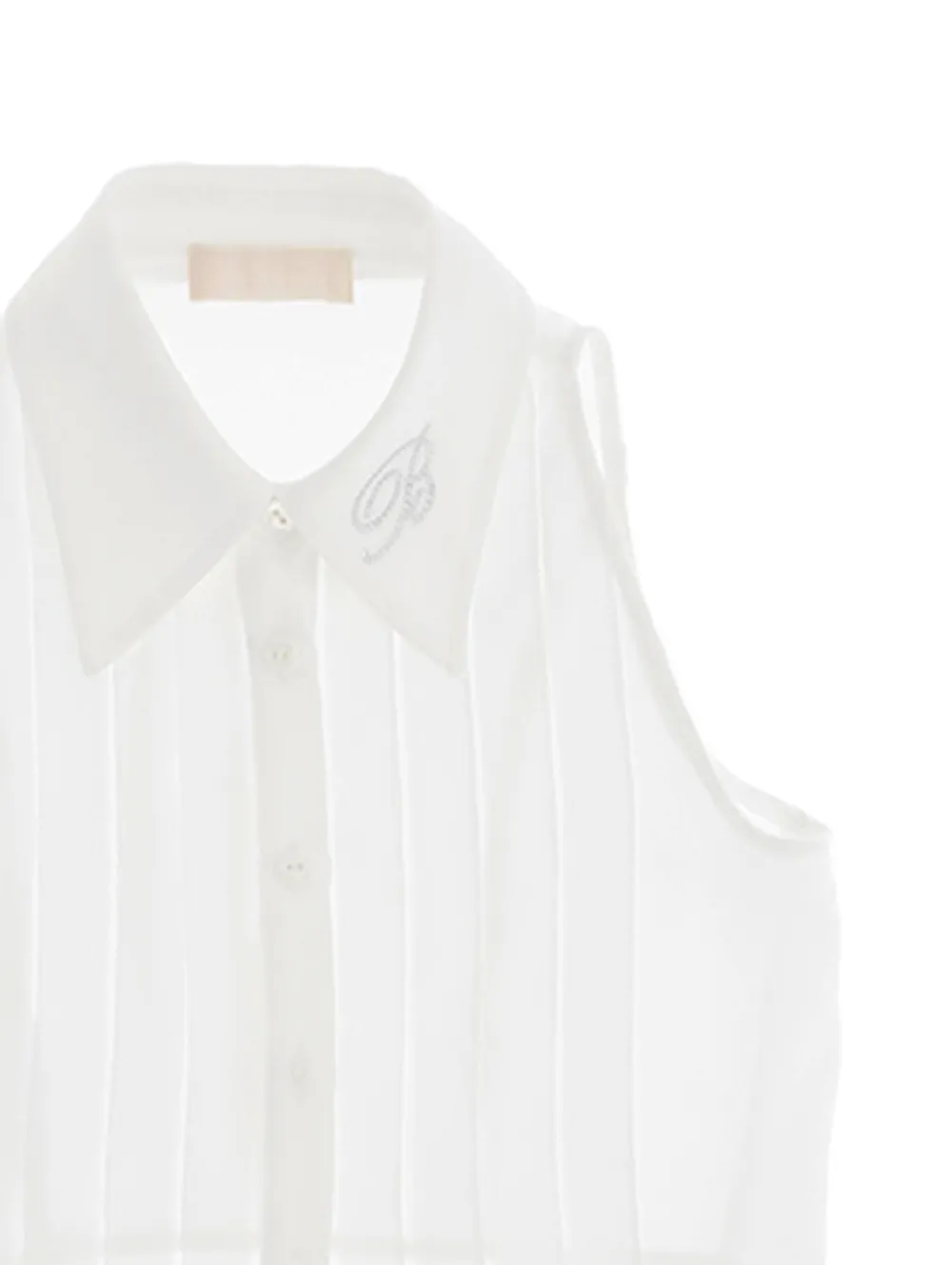  Miss Blumarine Logo-embellished Blouse - White 