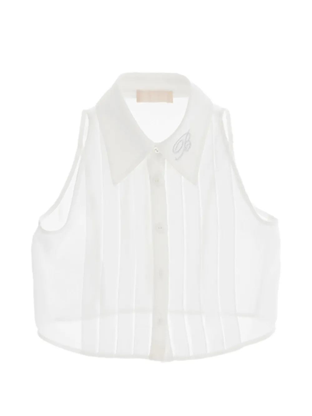 Miss Blumarine logo-embellished blouse - Bianco