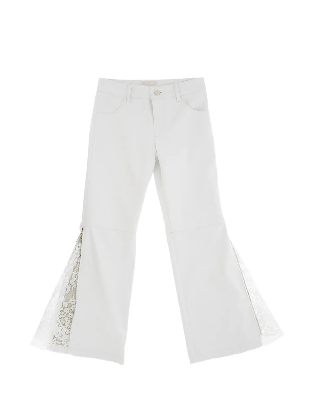 Miss Blumarine lace-panel trousers - Bianco
