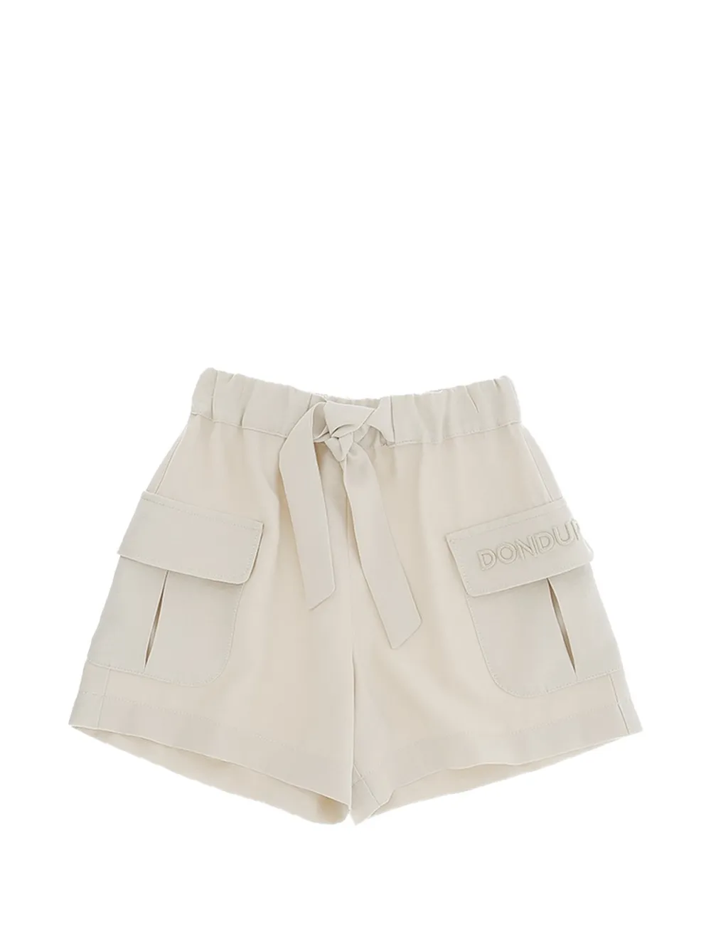 Dondup Kids' Logo-embroidered Shorts In Neutral