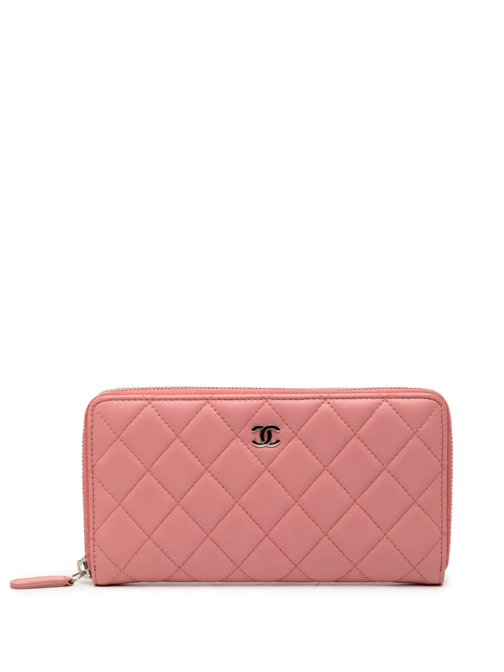 CHANEL Pre-Owned 2011 Quilted Lambskin Zip Around Wallet long wallets - Rosa