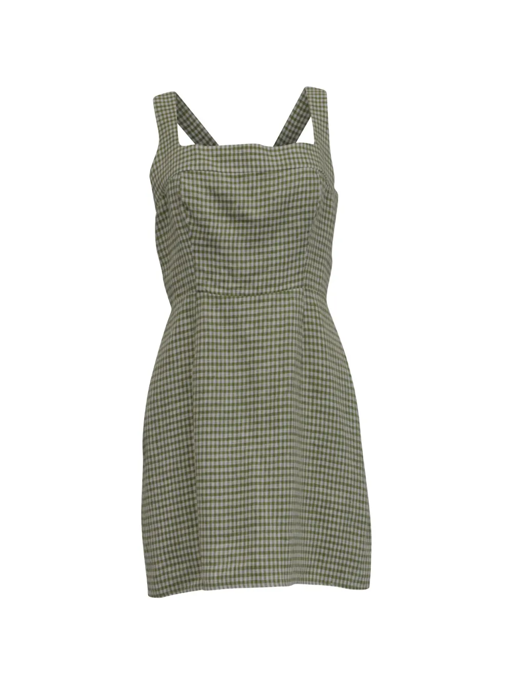 Reformation Celosia gingham-check mini dress - Verde