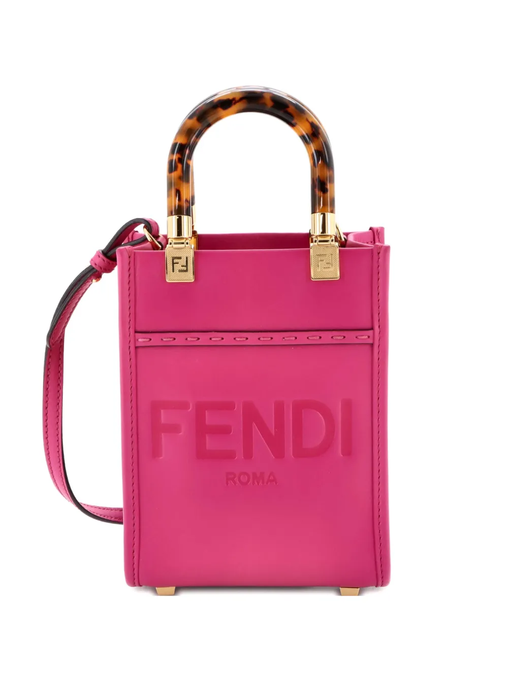 Fendi Pre-Owned Sunshine Shopper Tote Leather Mini crossbody bag - Rosa