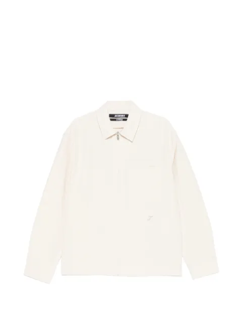 Jacquemus Mecano embroidered-logo zip shirt