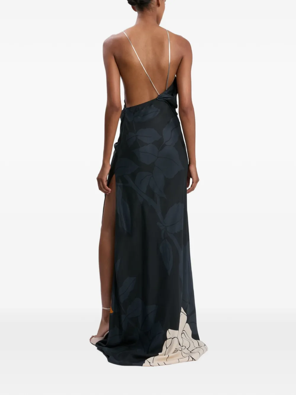 Victoria Beckham Avondjurk met bloemenprint Blauw