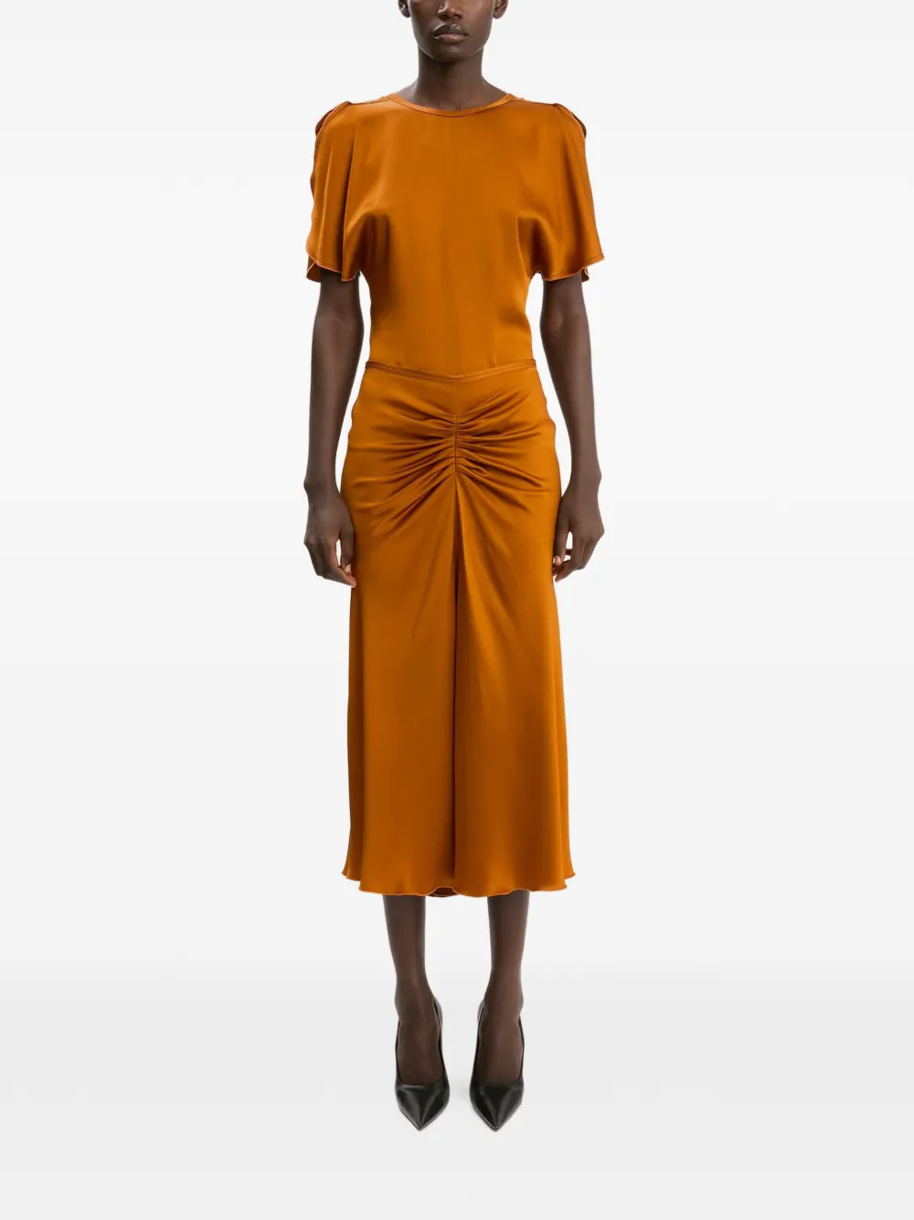  Victoria Beckham Midi Bela Skirt - Orange 
