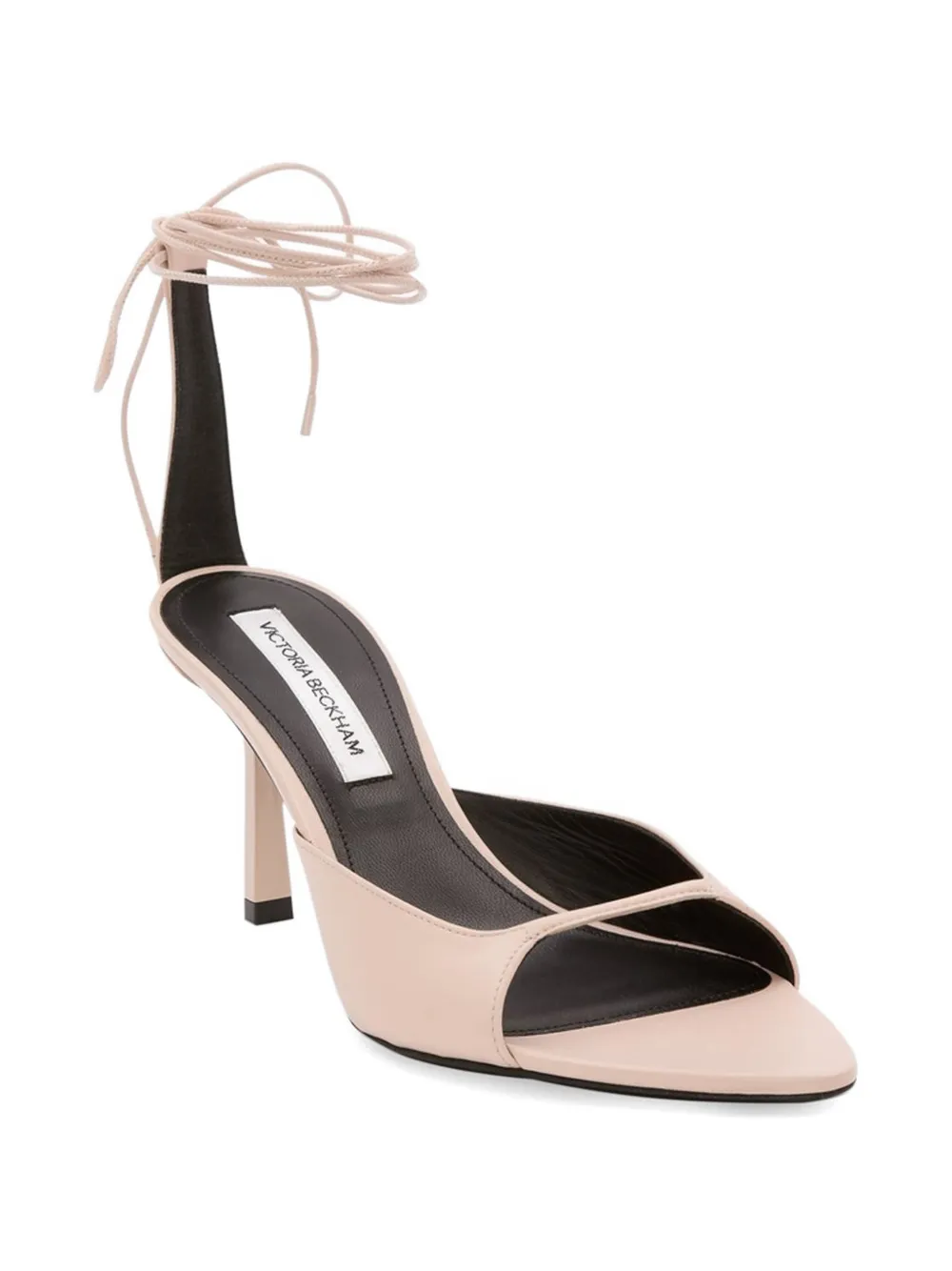 Victoria Beckham Eliza stiletto sandalen met gestrikt enkelbandje Beige