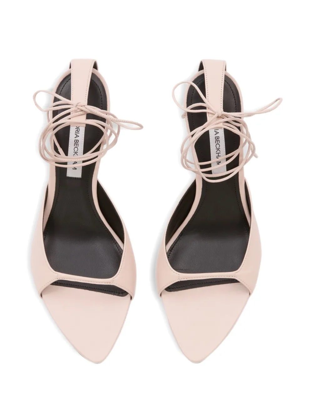 Victoria Beckham Eliza stiletto sandalen met gestrikt enkelbandje Beige