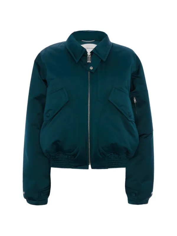 Victoria Beckham Padded Bomber Jacket in Blue