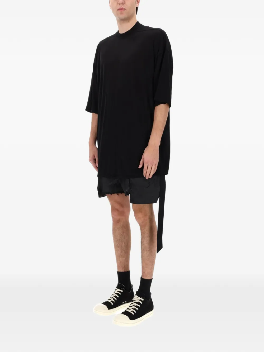 Rick Owens DRKSHDW T-shirt met lint Zwart