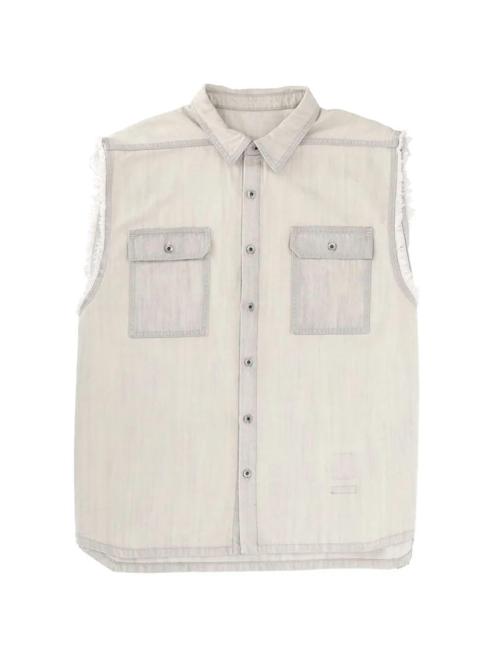 Rick Owens DRKSHDW fringed sleeveless jacket - Weiß