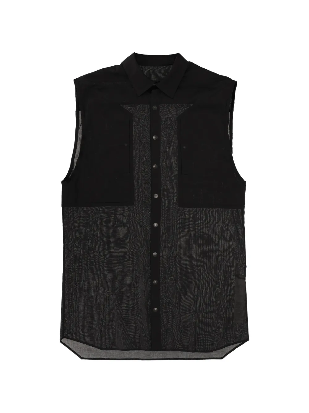 Rick Owens sleeveless mesh-panel shirt - Schwarz