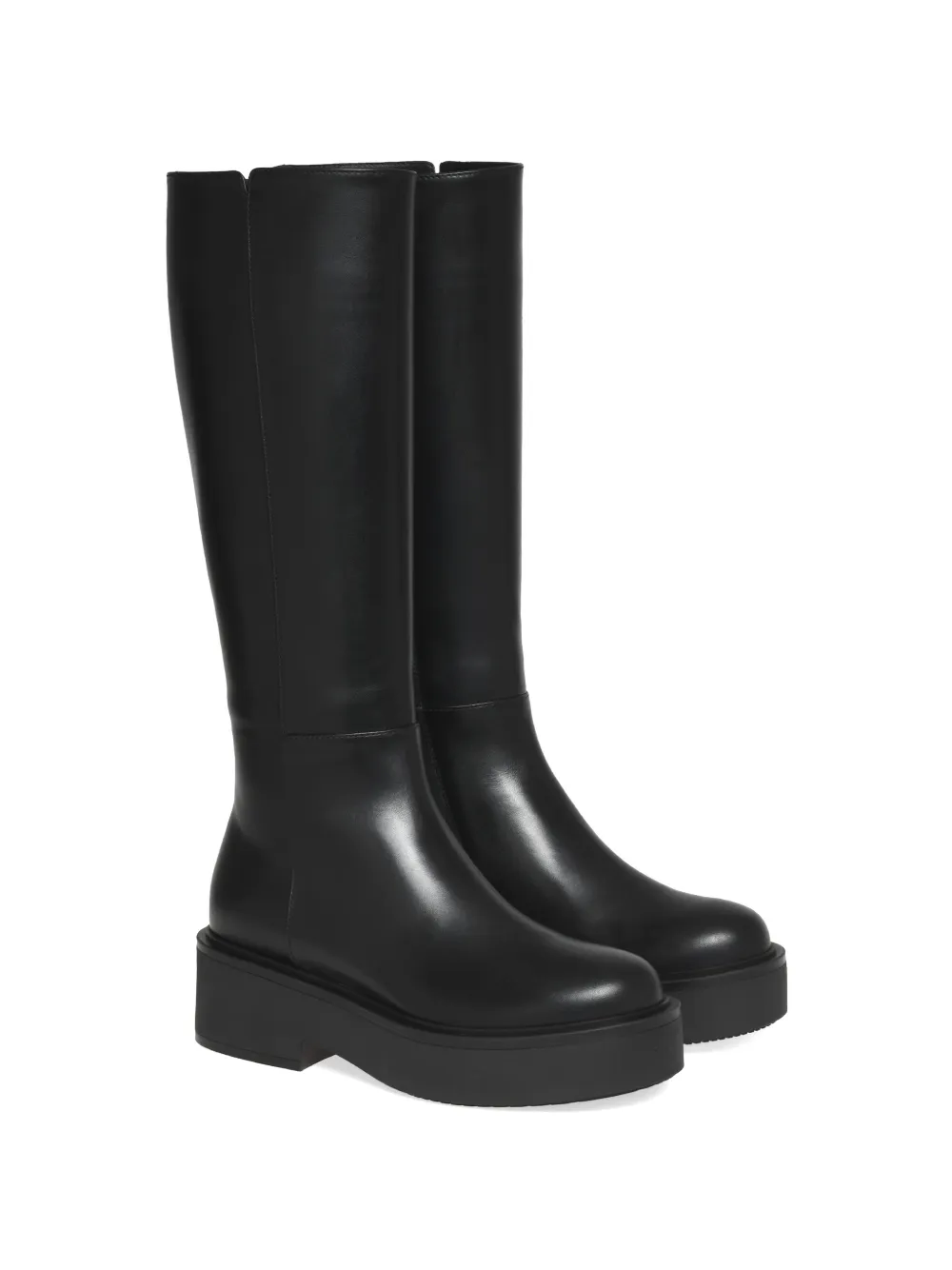 Gianvito Rossi Hiro leren laarzen Zwart