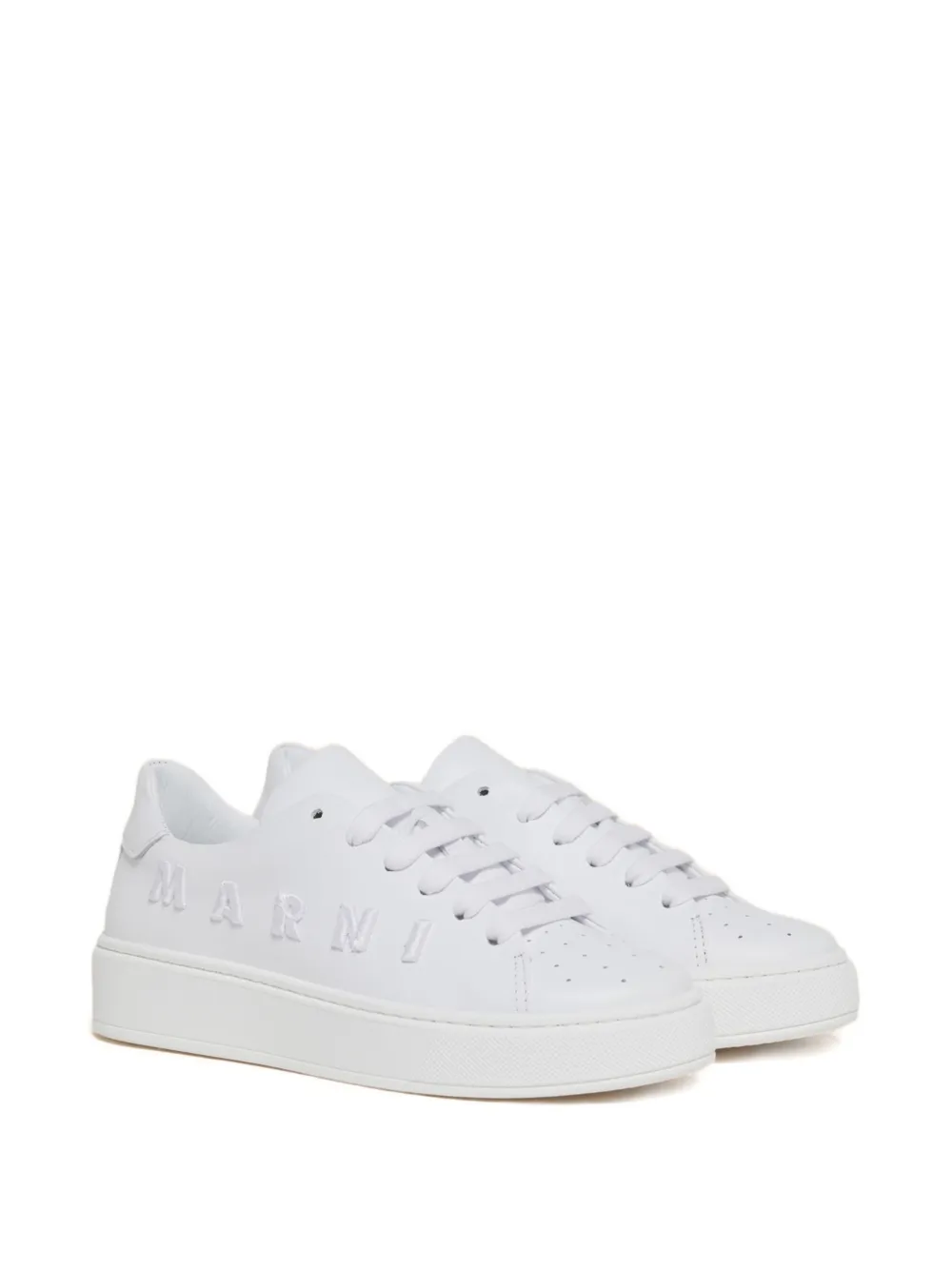 Marni Kids white leather sneaker - Bianco