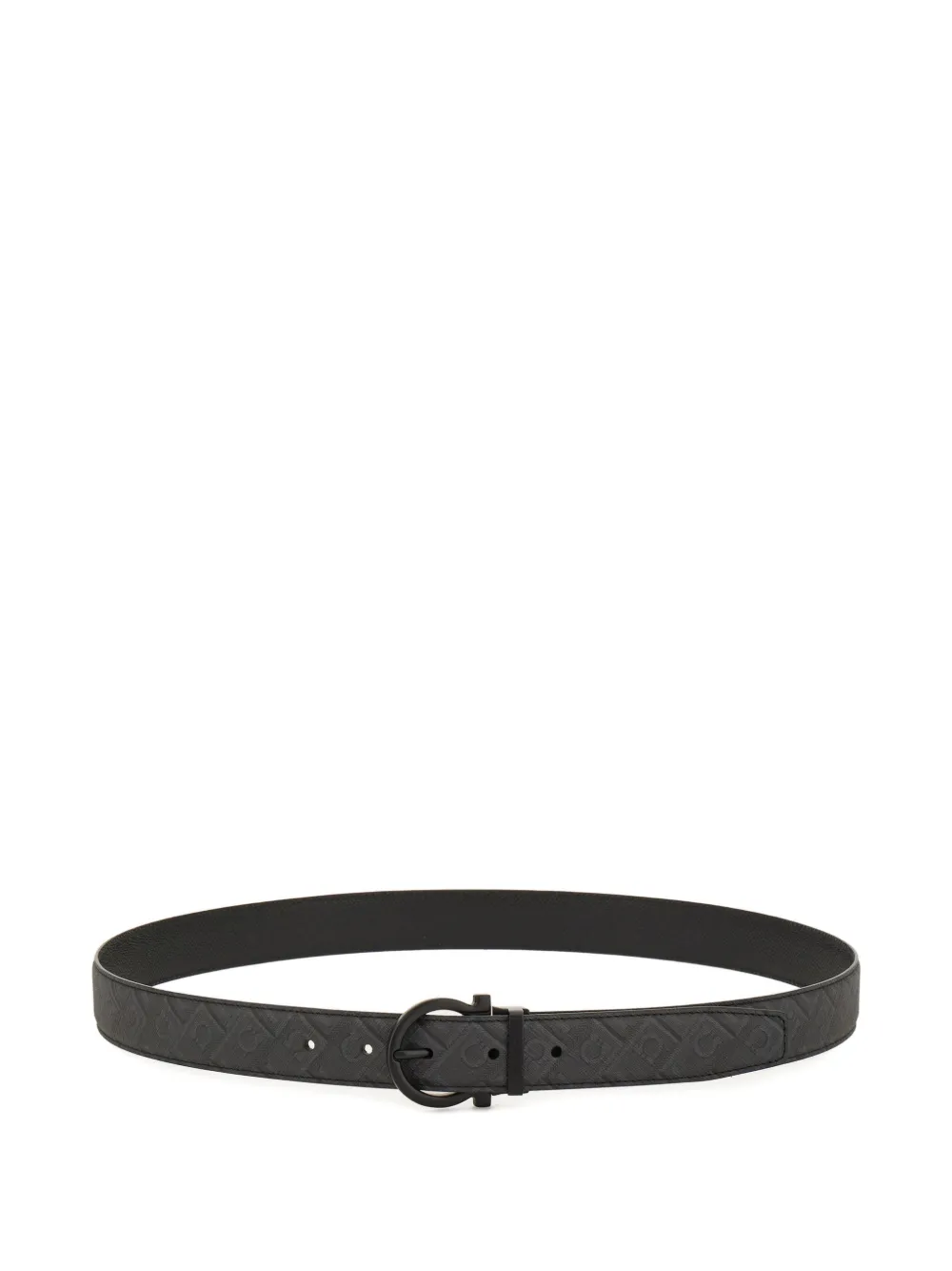 Ferragamo Gancini Reversible And Adjustable Belt In Black