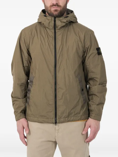 Stone Island crinkled hooded jacket
