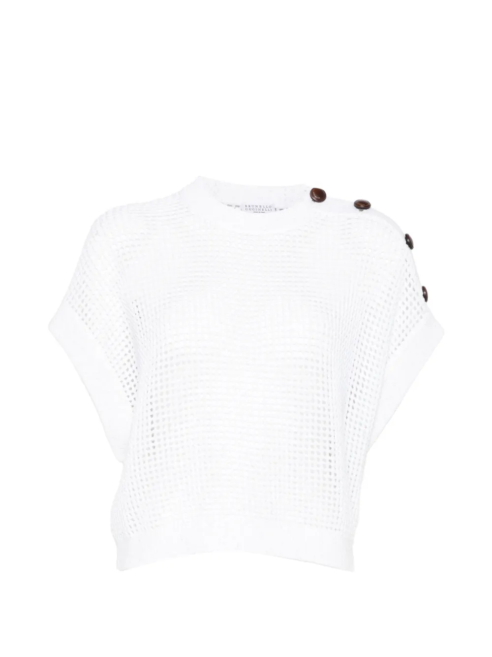 Brunello Cucinelli button knitted sweater - White