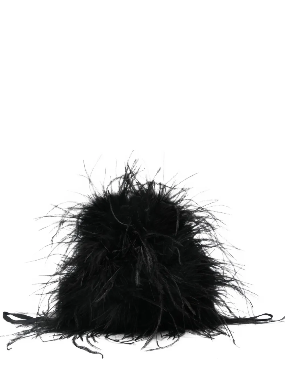 Yves Salomon feather clutch bag - Nero