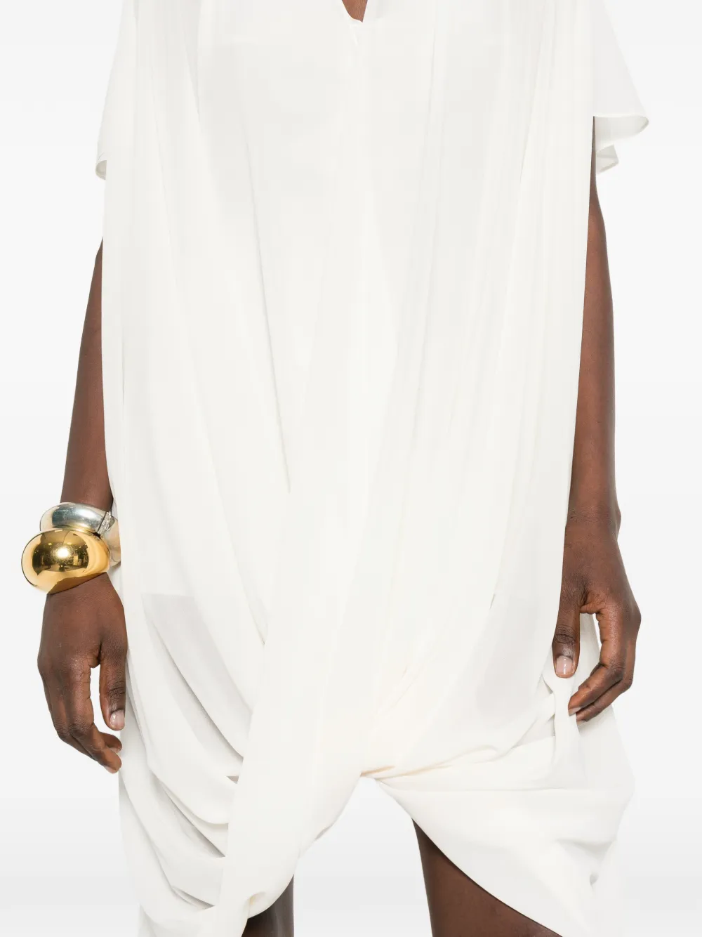 MM6 Maison Margiela Midi-jurk met V-hals Wit