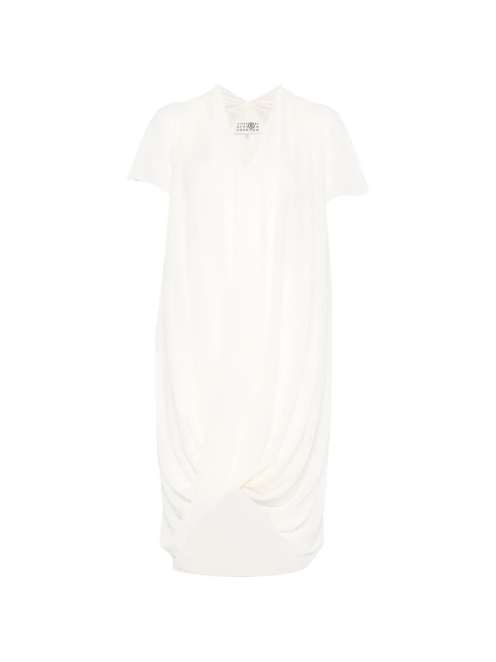 MM6 Maison Margiela V-neck draped midi dress - Weiß