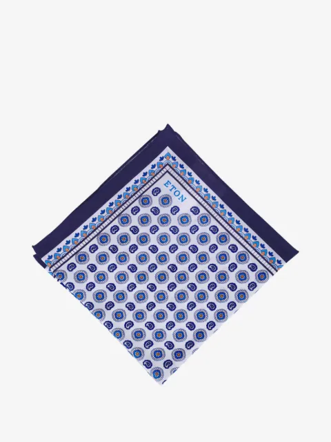 Eton paisley linen pocket square