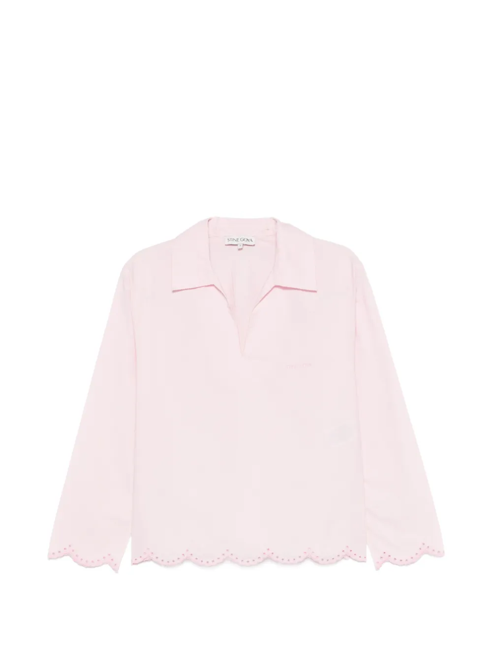 Stine Goya scalloped-edge long-sleeve blouse - Rosa