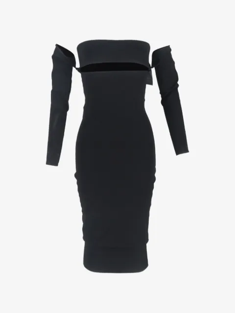 Alexander McQueen Pre-Owned vestido midi con hombros descubiertos