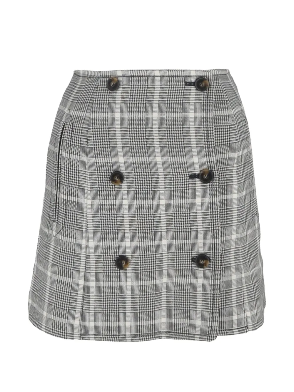 Pre-owned Stella Mccartney Alexandra Plaid-check Mini Skirt In White