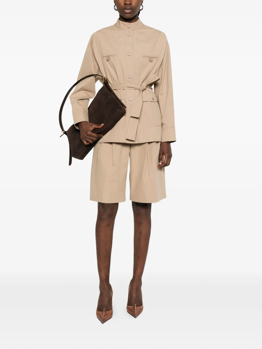  Yves Salomon Pleated Shorts - Neutrals 